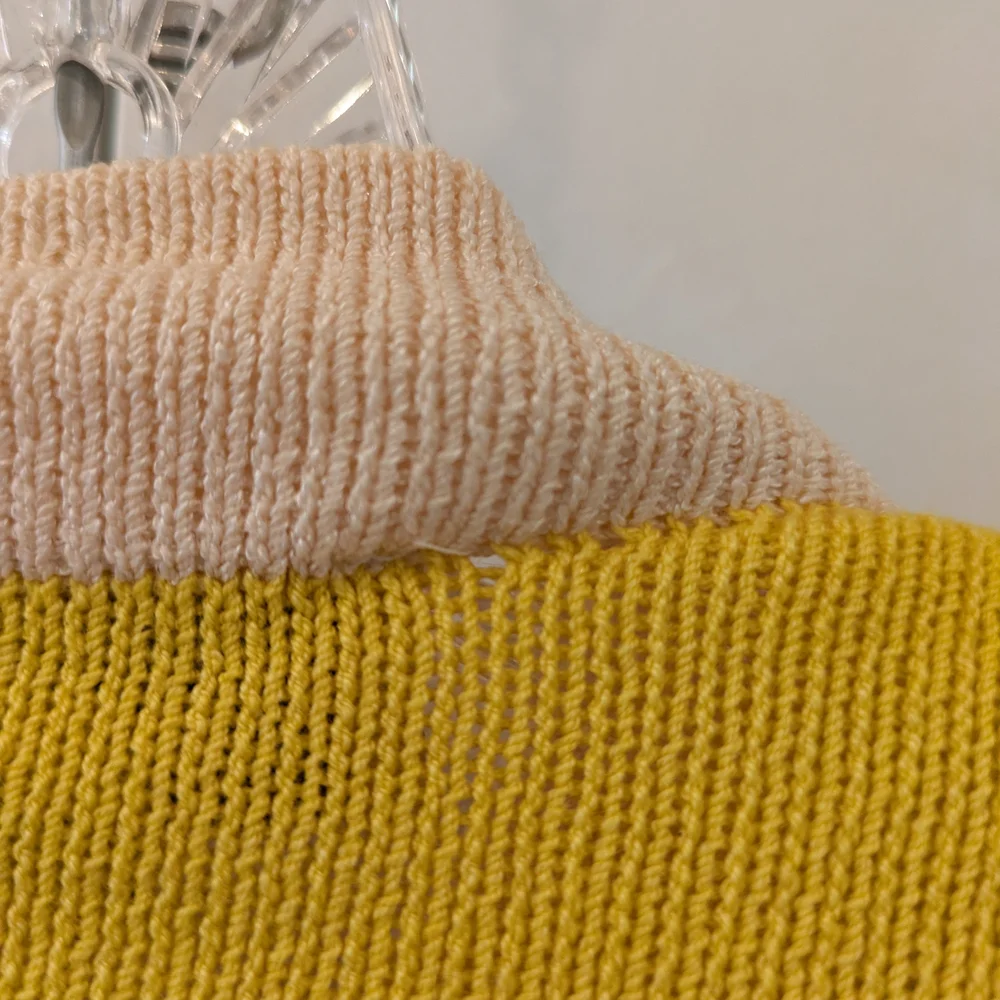 St. John Sportswear By Marie Gray Yellow and Cream Skirt Set- Pinepple Accent - Picture 10 of 12